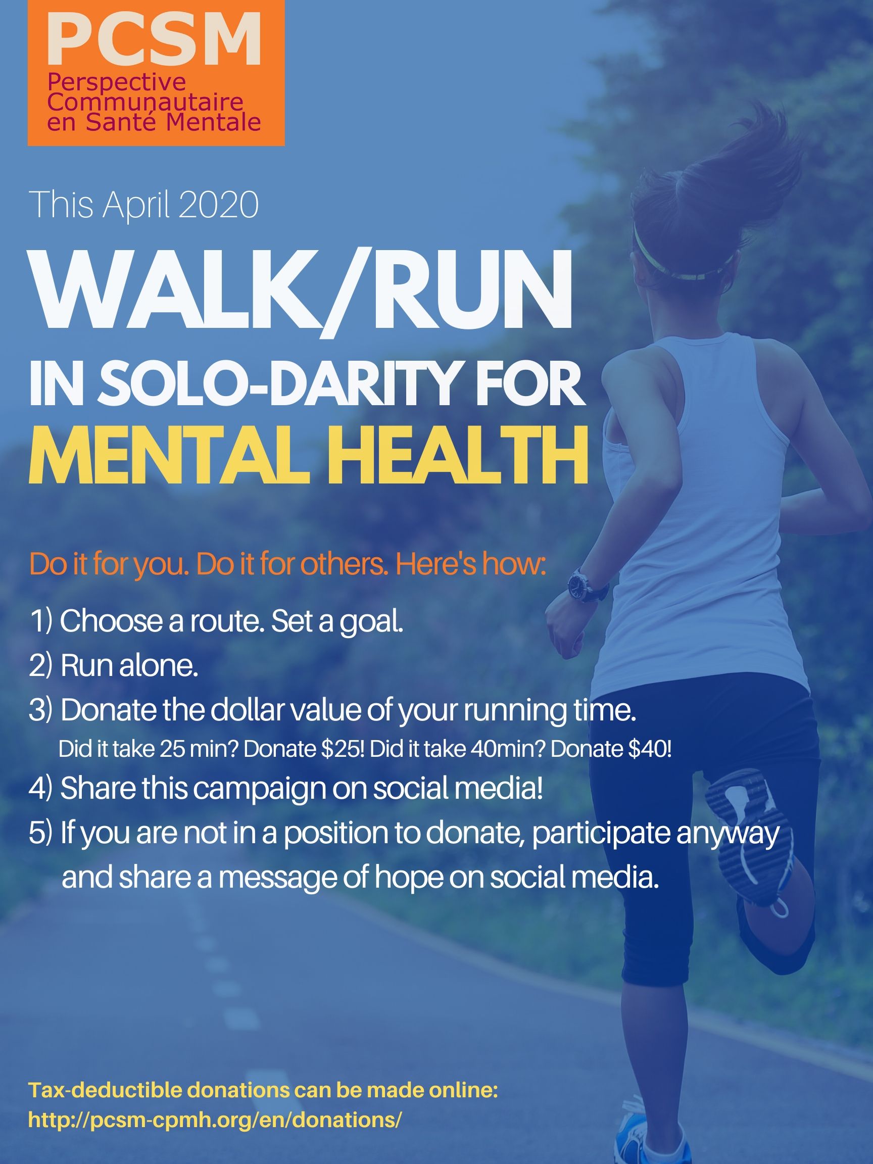 Solo Walk/Run for Mental Health! PCSMCPMH